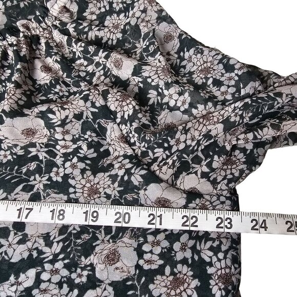 Cabi Floral Bianca Peasant Blouse Lined Long Sleeve Split V-Neck Flowy‎ Women M - Picture 6 of 8